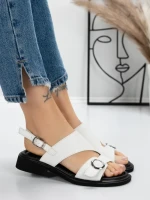 Sandale Dama cu Talpa Joasa 5SY6 WHITE | MEI