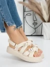 Sandale Dama cu Talpa Joasa 5H29 BEIGE | MEI