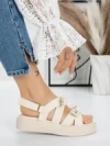 Sandale Dama cu Talpa Joasa 5H29 BEIGE | MEI