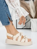 Sandale Dama cu Talpa Joasa 5H29 BEIGE | MEI