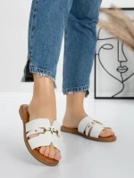 Papuci Dama cu Talpa Joasa 5PT8 WHITE | MEI