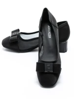 Pantofi cu Toc Gros TP508-30 BLACK | ADVANCER