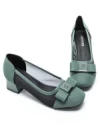Pantofi cu Toc Gros TP508-30 GREEN | ADVANCER