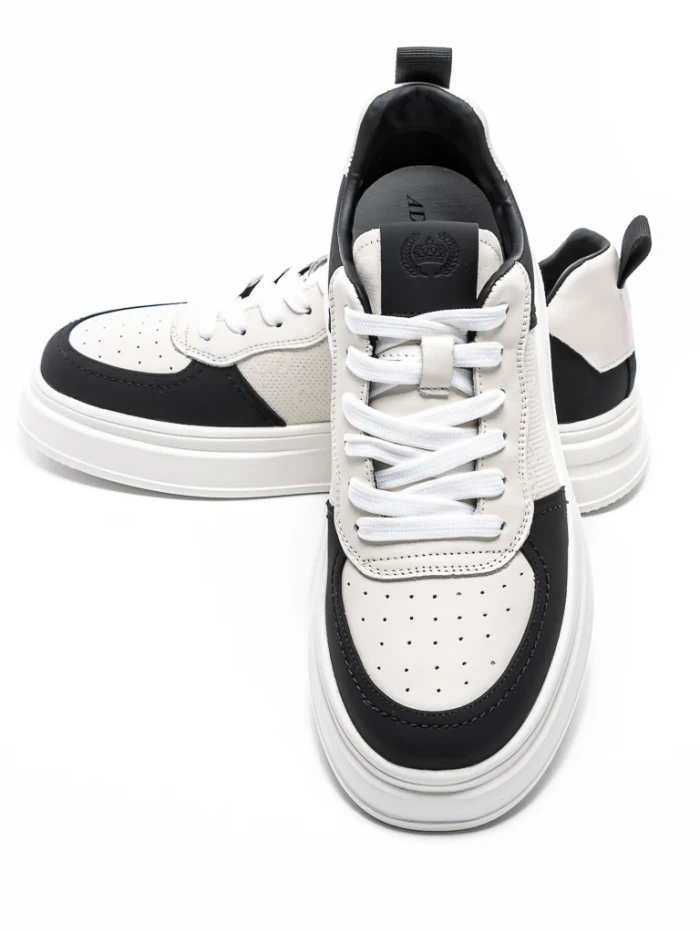 Pantofi Sport Barbati din piele naturala 6287 BLACK-WHITE | ADVANCER