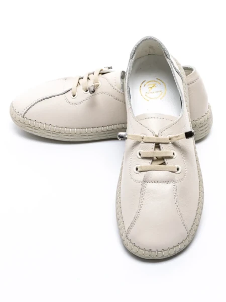 Pantofi Casual Dama din piele naturala 2810 CREAM | FORMAZIONE