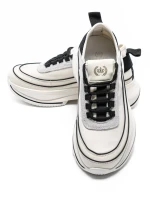 Pantofi Sport Dama din piele naturala 2228 CREAM-BLACK | FRANCO GERARDO