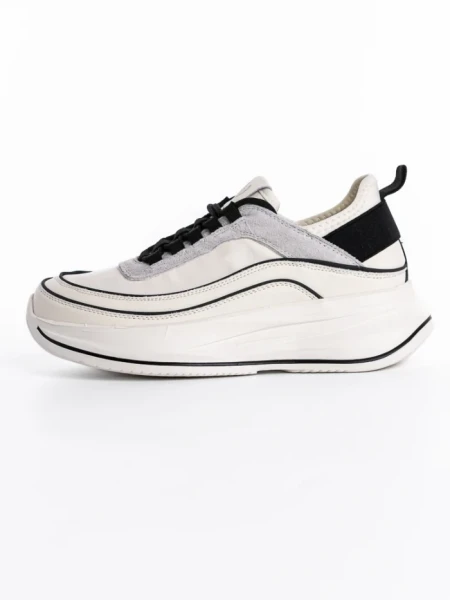 Pantofi Sport Dama din piele naturala 2228 CREAM-BLACK | FRANCO GERARDO