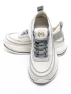 Pantofi Sport Dama din piele naturala 2228 CREAM-GREY | FRANCO GERARDO