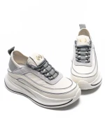 Pantofi Sport Dama din piele naturala 2228 CREAM-GREY | FRANCO GERARDO