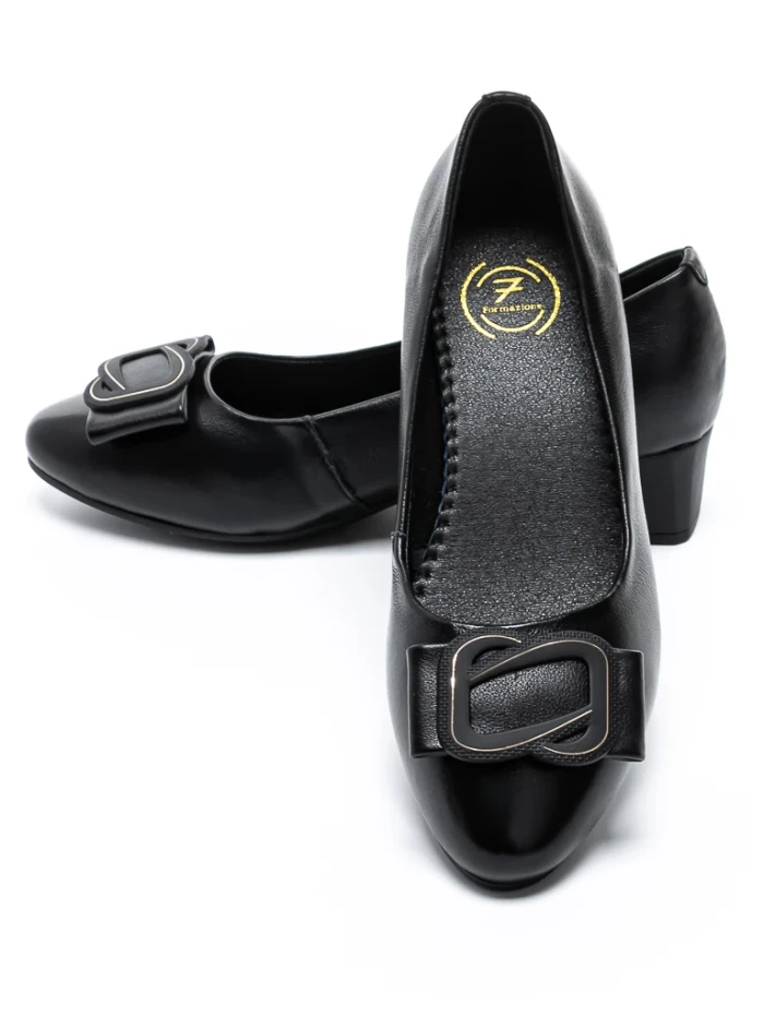 Pantofi cu Toc Gros 6885 BLACK | FORMAZIONE