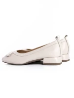 Pantofi cu Toc Gros 6911 CREAM | FORMAZIONE