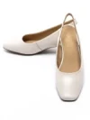 Pantofi cu Toc Gros 919-1 CREAM | FORMAZIONE