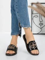 Papuci Dama cu Talpa Joasa 5PT3 BLACK | MEI