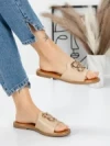 Papuci Dama cu Talpa Joasa 5PT3 BEIGE | MEI