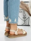 Sandale Dama cu Talpa Joasa 5GZ50 BEIGE | MEI