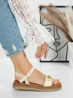 Sandale Dama cu Talpa Joasa 5GZ50 BEIGE | MEI