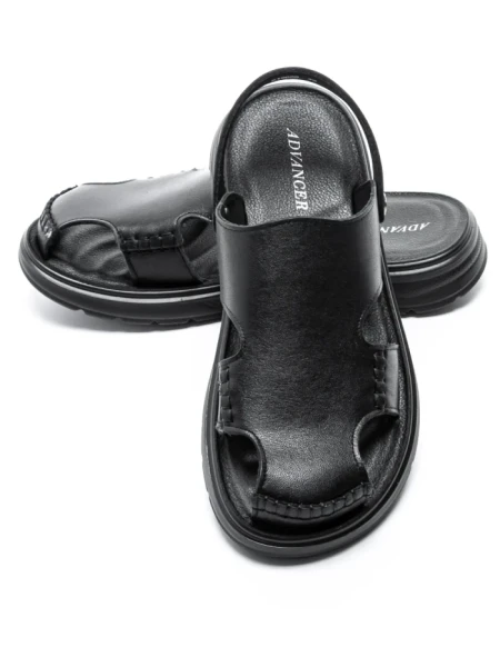 Sandale Barbati din piele naturala 619008 BLACK | ADVANCER