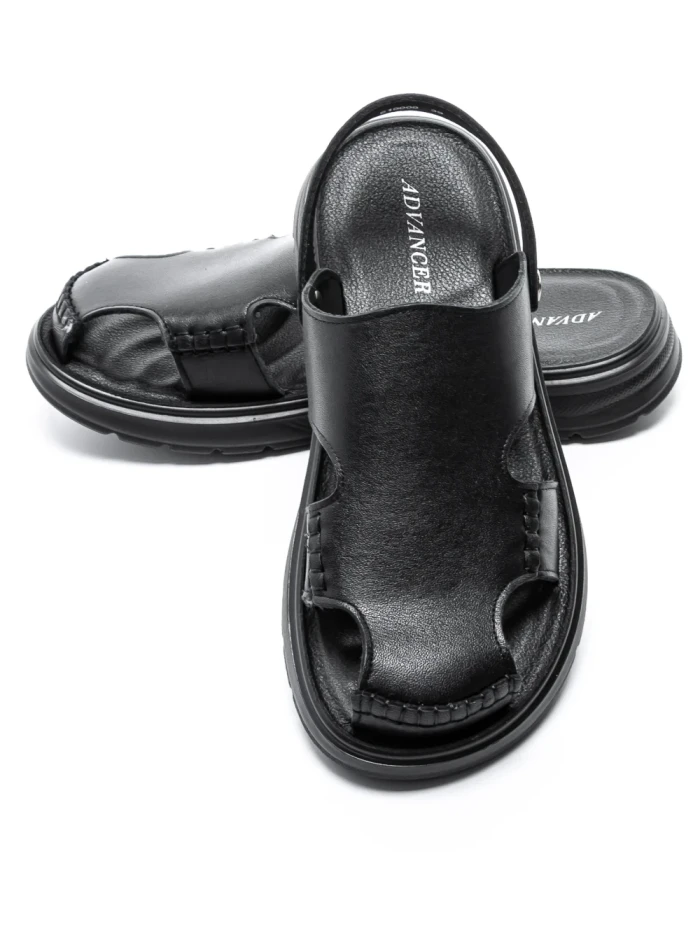 Sandale Barbati din piele naturala 619008 BLACK | ADVANCER