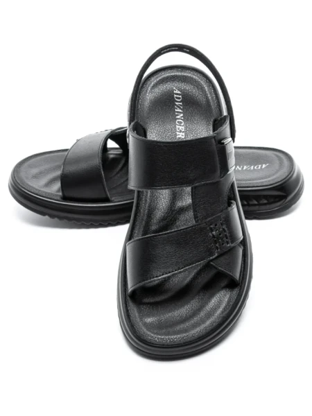 Sandale Barbati din piele naturala 592096 BLACK | ADVANCER