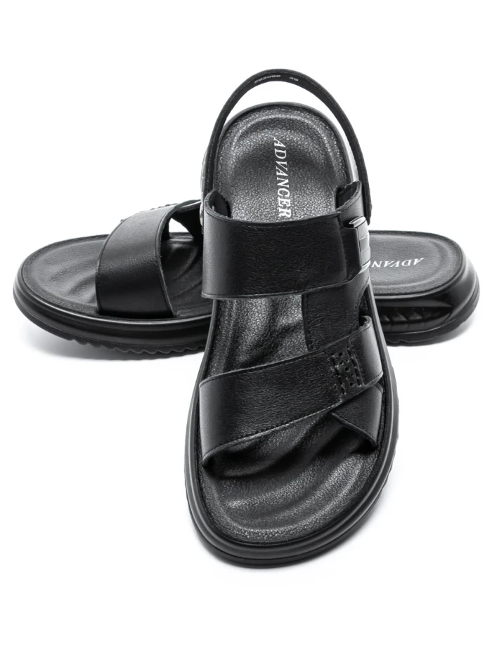 Sandale Barbati din piele naturala 592096 BLACK | ADVANCER
