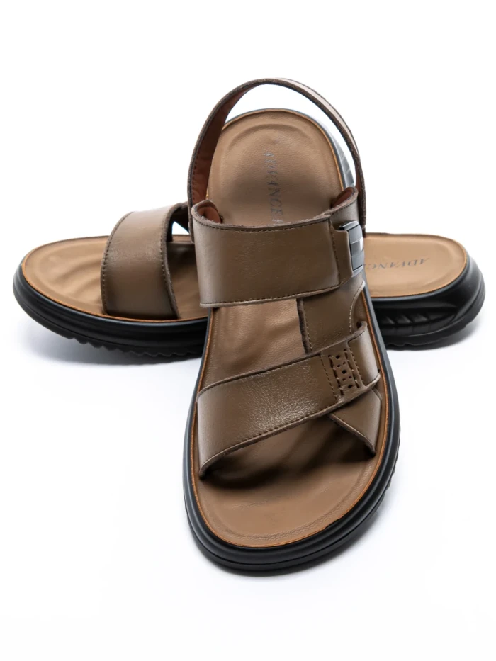 Sandale Barbati din piele naturala 592096 GREY | ADVANCER