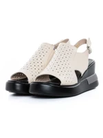 Sandale Dama din piele naturala 8130 CREAM | ADVANCER
