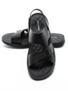 Sandale Barbati din piele naturala 7565D BLACK | ADVANCER