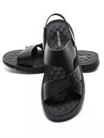 Sandale Barbati din piele naturala 7565D BLACK | ADVANCER