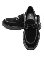 Mocasini Barbati din piele naturala 5NXE39 BLACK | PANTOFUL