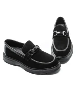 Mocasini Barbati din piele naturala 5NXE39 BLACK | PANTOFUL