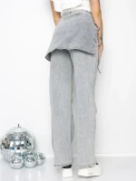 Blugi Dama Y3009-2 GRI | FASHION