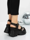 Sandale Dama cu Platforma 5WL37 BLACK-WHITE | MEI