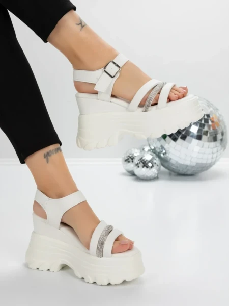 Sandale Dama cu Platforma 5WL37 WHITE | MEI