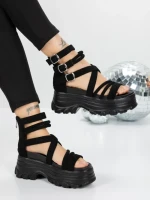Sandale Dama cu Platforma 5WL17 BLACK | MEI