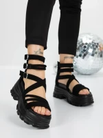 Sandale Dama cu Platforma 5WL17 BLACK | MEI