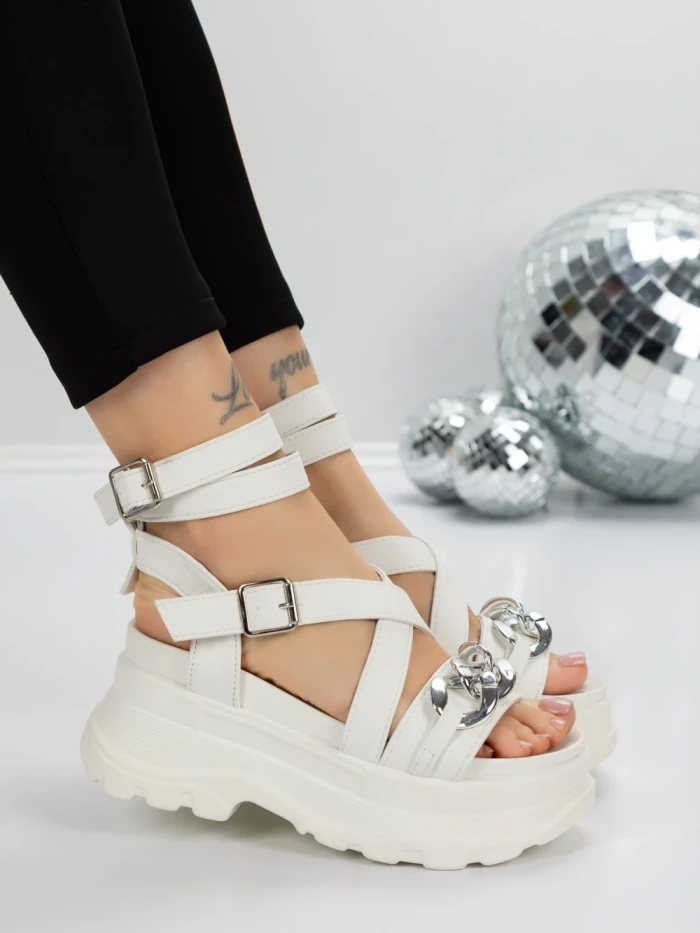 Sandale Dama cu Platforma 5WL55 WHITE | MEI