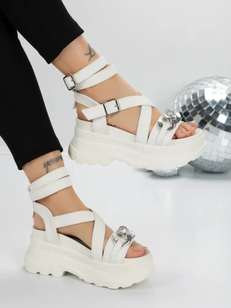 Sandale Dama cu Platforma 5WL55 WHITE | MEI