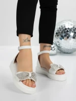 Sandale Dama cu Talpa Joasa 5H22 WHITE | MEI