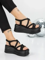 Sandale Dama cu Platforma 5H26 BLACK | MEI