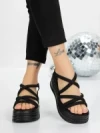 Sandale Dama cu Platforma 5H26 BLACK | MEI
