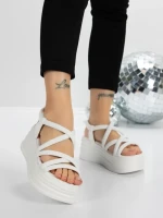 Sandale Dama cu Platforma 5H26 WHITE | MEI