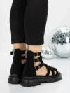 Sandale Dama cu Talpa Joasa 5HXS11 BLACK | MEI