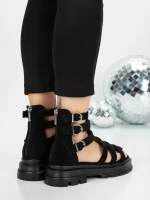 Sandale Dama cu Talpa Joasa 5HXS11 BLACK | MEI