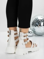 Sandale Dama cu Talpa Joasa 5HXS11 WHITE | MEI