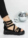 Sandale Dama cu Platforma 5HXS16 BLACK | MEI