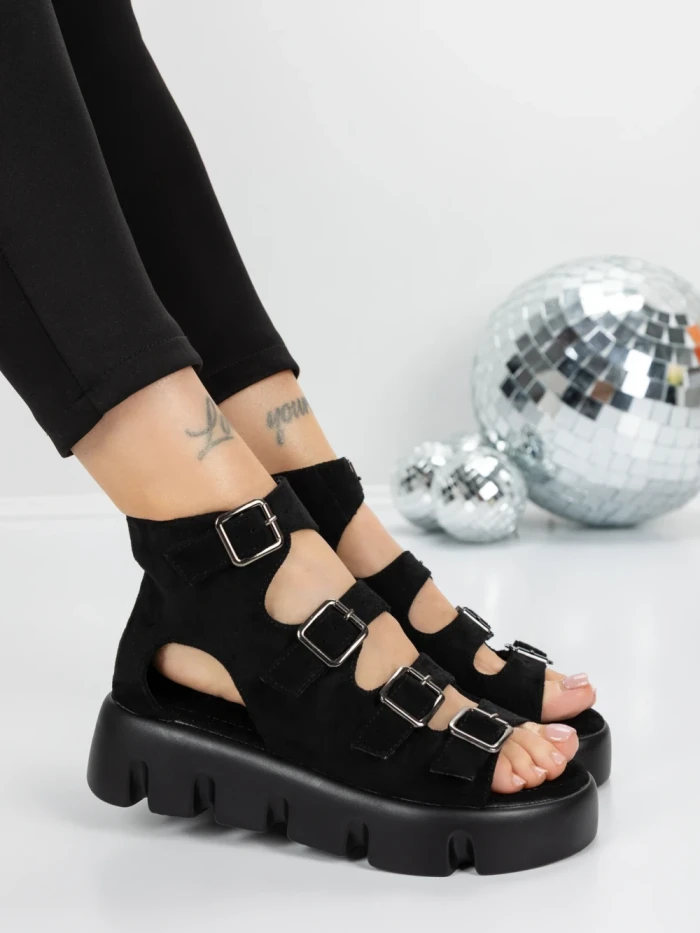 Sandale Dama cu Platforma 5HXS17 BLACK | MEI