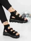 Sandale Dama cu Platforma 5HXS17 BLACK | MEI