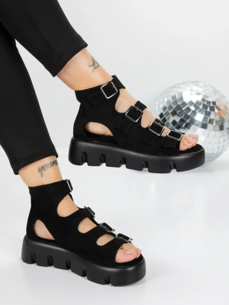 Sandale Dama cu Platforma 5HXS17 BLACK | MEI