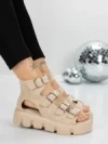 Sandale Dama cu Platforma 5HXS17 BEIGE | MEI