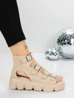 Sandale Dama cu Platforma 5HXS17 BEIGE | MEI